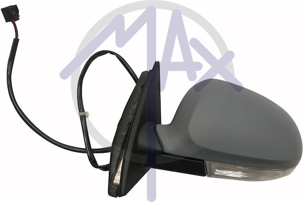 Outer rear-view mirror left, electric, cap to be painted, with indicator, heated chrome aspherical glass