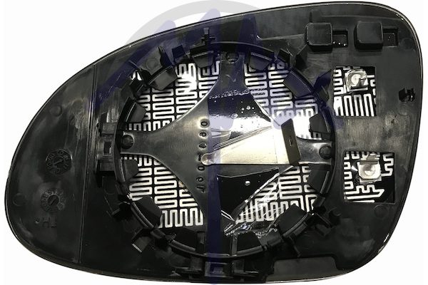 Right rear-view mirror glass, convex chrome, heated