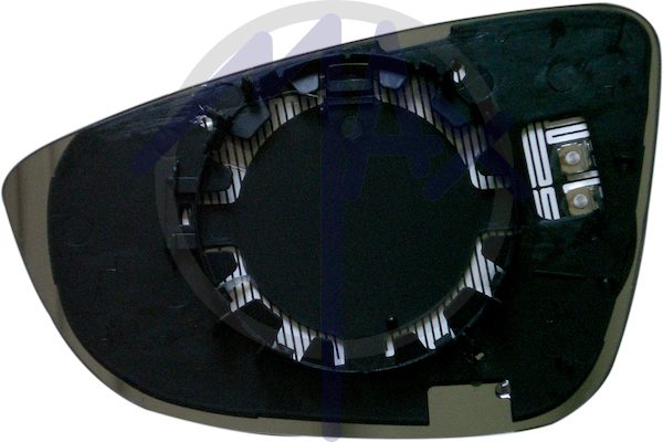 Right rear-view mirror glass, convex chrome, heated