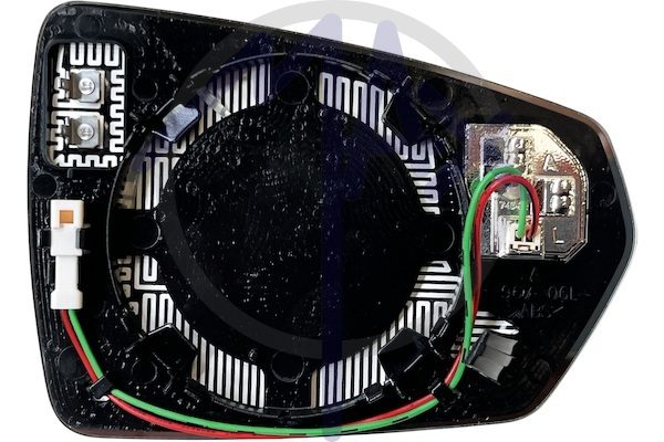 Rear-view mirror glass left, heated chrome aspherical, with BLIS system (blind spot)