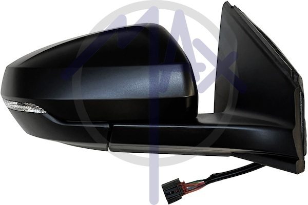 Specchietto retrovisore esterno destro, elettrico, calotta nera, con freccia, vetro convesso cromato riscaldato, 6 pin