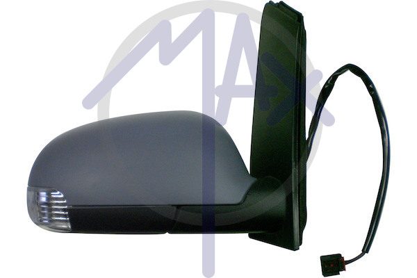 Outer rear-view mirror right, electric, cap to be painted, with indicator, heated chrome convex glass