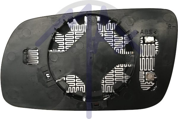 Vetro specchietto retrovisore destro, convesso cromato riscaldato, grande