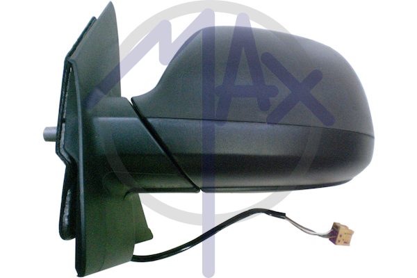 Specchietto retrovisore esterno sinistro, elettrico, calotta nera, vetro asferico cromato riscaldato, vetro singolo, 5 pin