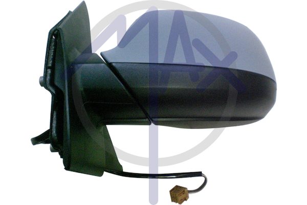 Specchietto retrovisore esterno sinistro, elettrico, calotta da verniciare, vetro asferico cromato riscaldato, vetro singolo, 5 pin