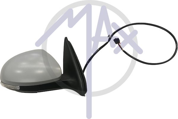 Outer rear-view mirror right, electric, cap to be painted, with indicator, heated chrome convex glass