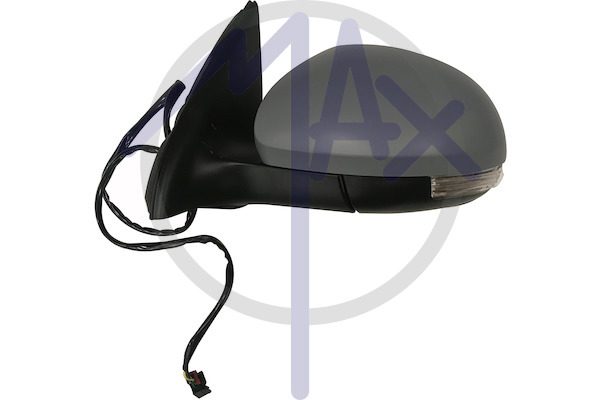 Specchietto retrovisore esterno sinistro, elettrico, calotta da verniciare, con freccia, con luce di cortesia, ripiegabile elettricamente, vetro asferico cromato riscaldato