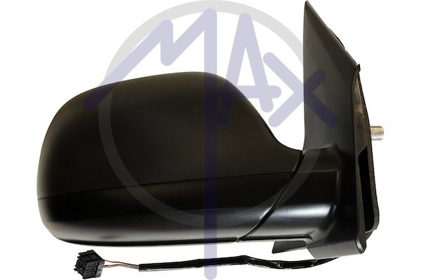 Specchietto retrovisore esterno destro, elettrico, calotta nera, vetro convesso cromato riscaldato, 5 pin