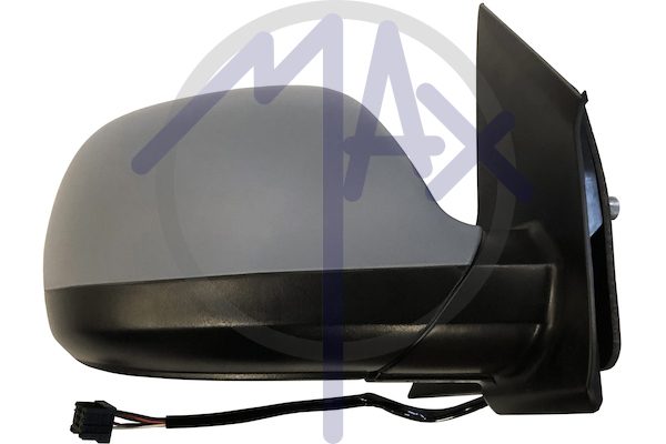 Right outer rear-view mirror, electric, cover to be painted, heated chrome convex glass, 5 pin
