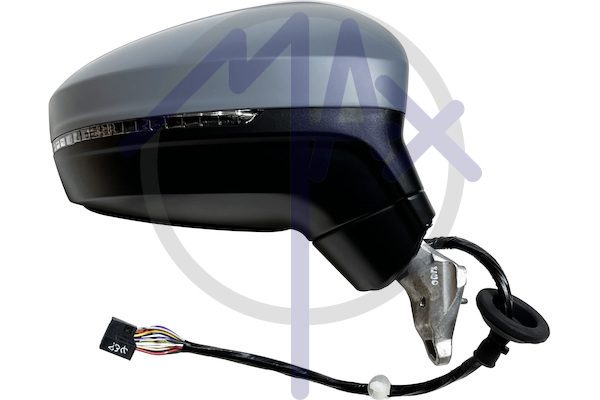 Right outer rear-view mirror, electric, cover to be painted, with indicator, heated chrome convex glass, 6 pin