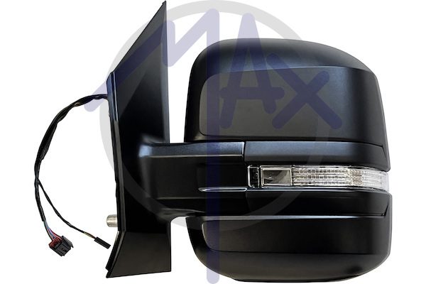 Specchietto retrovisore esterno sinistro, elettrico, calotta nera, con freccia, ripiegabile elettricamente, con sistema BLIS (angolo cieco), vetro convesso cromato riscaldato