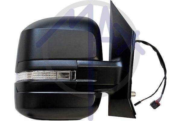 Specchietto retrovisore esterno destro, elettrico, calotta nera, con freccia, ripiegabile elettricamente, con sistema BLIS (angolo cieco), vetro convesso cromato riscaldato