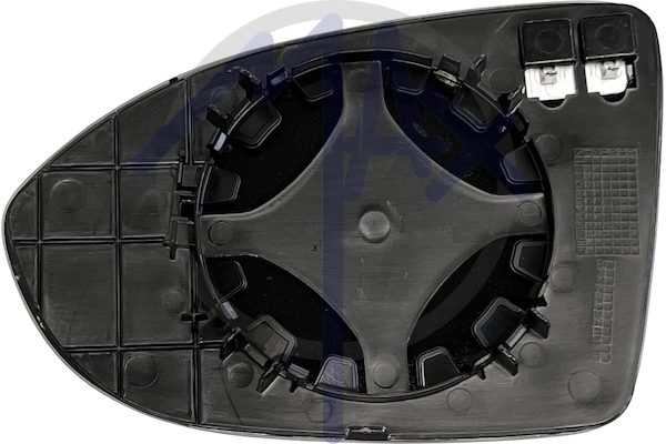 Right rear-view mirror glass, convex chrome, heated