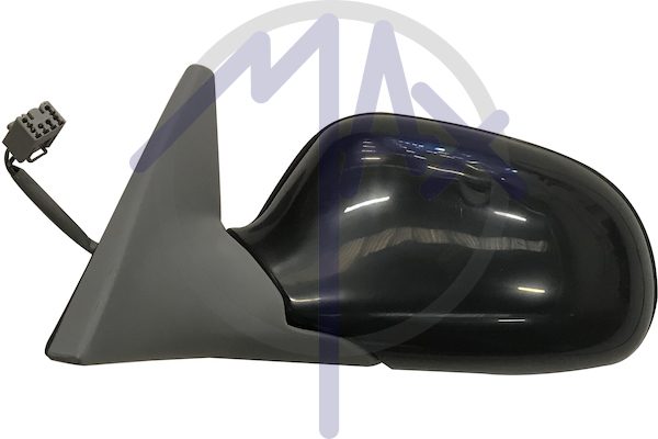 Specchietto retrovisore esterno sinistro, elettrico, calotta da verniciare, vetro convesso cromato, 5 porte