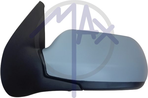 Exterior rear-view mirror, left, electric, cover for painting, heated convex chrome glass