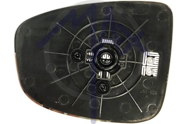 Right rear-view mirror glass, convex chrome, heated