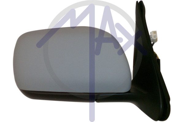 Specchietto retrovisore esterno destro, elettrico, calotta da verniciare, vetro convesso cromato, 3 pin