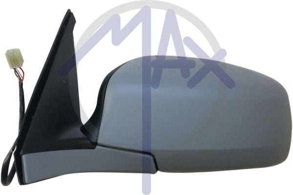 Exterior rear-view mirror, left, electric, cover for painting, heated convex chrome glass