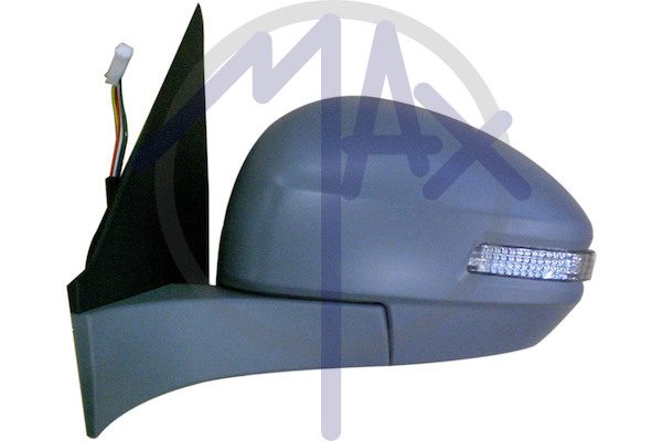 Specchietto retrovisore esterno sinistro, elettrico, calotta da verniciare, con freccia, vetro convesso cromato