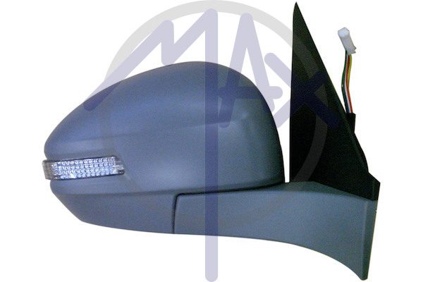 Specchietto retrovisore esterno destro, elettrico, calotta da verniciare, con freccia, vetro convesso cromato