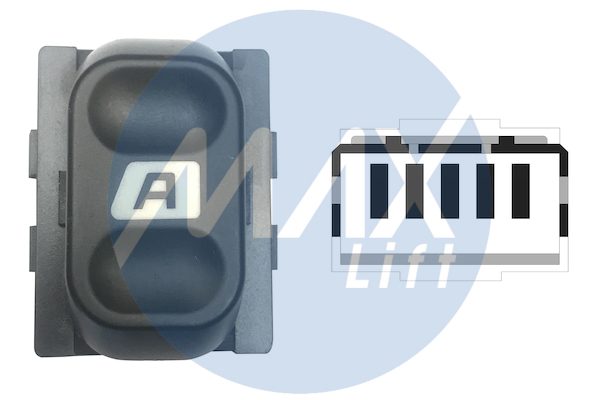 Interruttore alzacristalli porta anteriore sinistra o destra, alzacristalli comfort, 5 pin