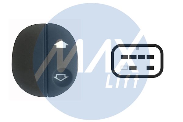 Interruttore alzacristallo porta anteriore destra, senza logo alzacristallo, 6 pin