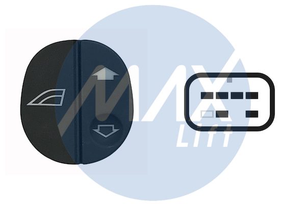 Interruttore alzacristallo porta anteriore destra, con logo alzacristallo, 6 pin