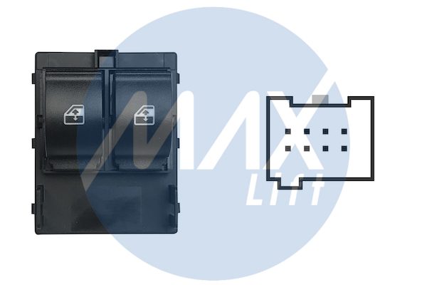 Pulsantiera alzacristalli porta anteriore sinistra, 2 tasti, 8 pin