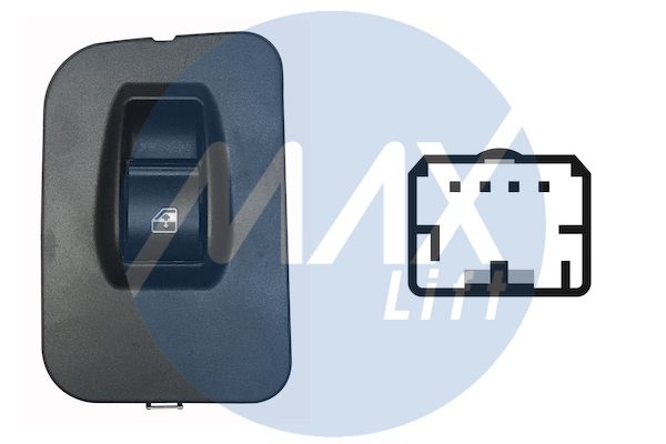 Pulsantiera alzacristalli porta anteriore destra, 1 tasto, 4 pin