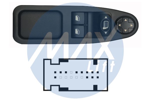Pulsantiera alzacristalli porta anteriore sinistra, per retrovisori elettrici, alzacristalli comfort, colore nero fino a OPR 11710/nero cornelie fino a OPR 11500, 2 tasti, 12 pin
