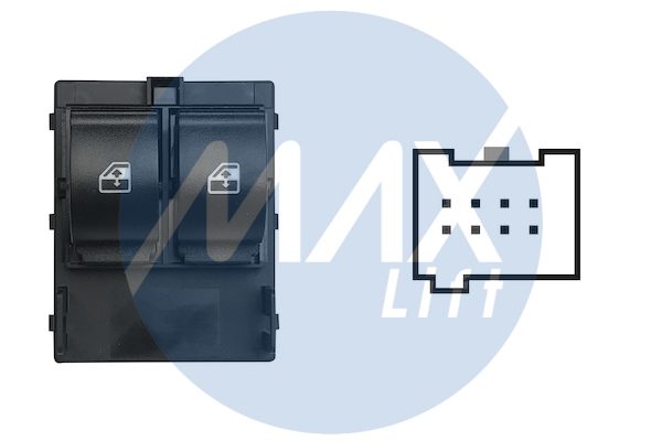 Pulsantiera alzacristalli porta anteriore sinistra, per alzacristalli posteriori manuali o assenti, senza con tasto blocco porte, 2 tasti, 8 pin