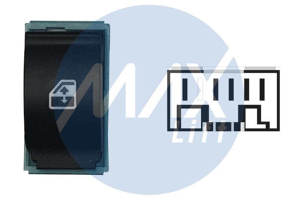 Interruttore alzacristallo anteriore sinistra porta anteriore sinistra, per retrovisori elettrici, per alzacristalli posteriori manuali o assenti, 5 pin