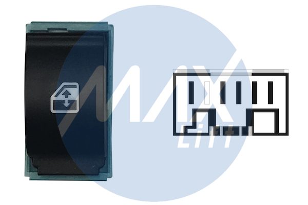 Interruttore alzacristallo anteriore destra porta anteriore sinistra, per retrovisori elettrici, per alzacristalli posteriori manuali o assenti, 5 pin, connettore nero