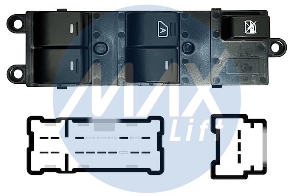 Pulsantiera alzacristalli porta anteriore sinistra, per alzacristalli posteriori elettrici, alzacristallo anteriore sinistro comfort, 4 tasti, 16 pin