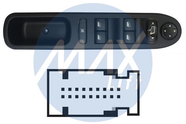 Pulsantiera alzacristalli porta anteriore sinistra, per retrovisori elettrici ribaltabili elettricamente, per alzacristalli posteriori elettrici, alzacristalli comfort, OPR 11556<, 4 tasti, 18 pin