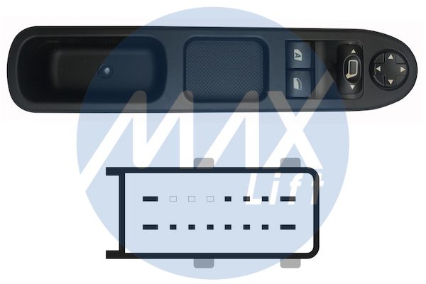 Pulsantiera alzacristalli porta anteriore sinistra, per retrovisori elettrici, per alzacristalli posteriori manuali o assenti, alzacristallo sinistro comfort, 2 tasti, 13 pin