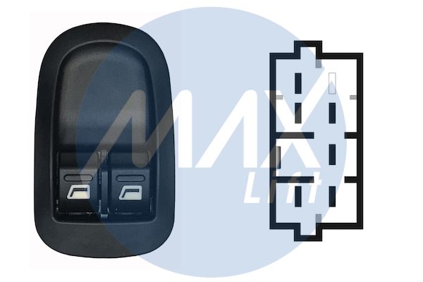 Pulsantiera alzacristalli porta anteriore sinistra, per retrovisori non elettrici, dam 10949uw</dam 1274677<, 2 tasti, 6 pin