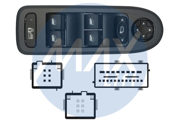 Pulsantiera alzacristalli porta anteriore sinistra, per retrovisori elettrici, per alzacristalli posteriori elettrici, alzacristalli comfort, 4 interuttori 26 pin
