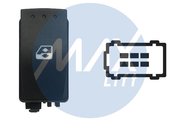 Interruttore alzacristallo porta anteriore destra, 6 pin, connettore marrone