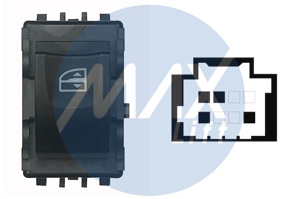 Interruttore alzacristalli porta posteriore sinistra o destra, alzacristalli comfort, 4 pin, connettore nero