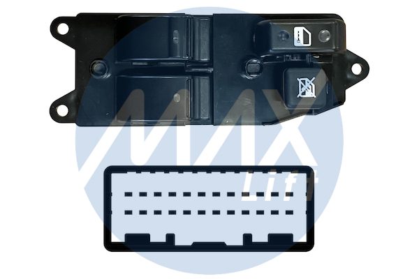 Pulsantiera alzacristalli porta anteriore sinistra, per alzacristalli posteriori manuali, con tasto blocco porte, 2 tasti, 24 pin