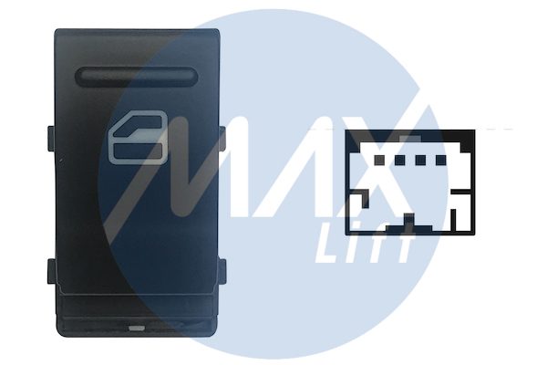 Interruttore alzacristallo porta anteriore destra, colore nero/bianco, 4 pin