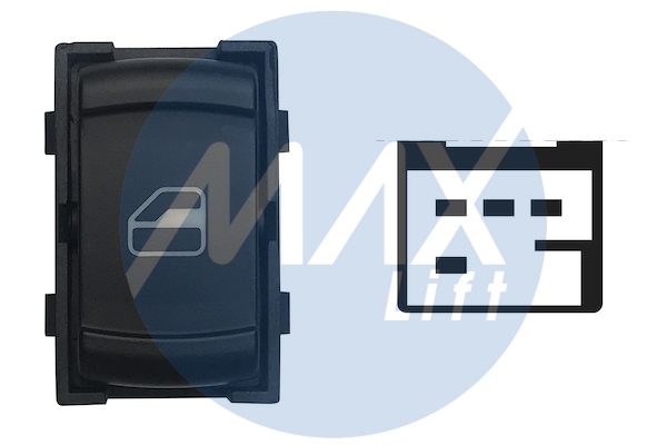 Interruttore alzacristalli porta anteriore destra porta posteriore sinistra o destra, colore nero satinato, 4 pin