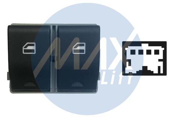 Pulsantiera alzacristalli anteriori, porta anteriore sinistra, colore nero/bianco, 2 tasti, 4 pin
