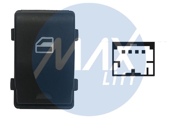 Interruttore alzacristallo porta anteriore destra, colore nero/bianco, 4 pin