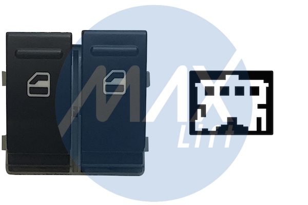 Pulsantiera alzacristalli anteriori, porta anteriore sinistra, colore nero/bianco, 2 tasti, 4 pin
