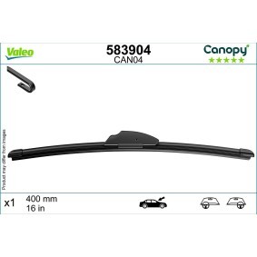 Tergicristalli VALEO CANOPY 583904 400 mm, Spazzole flat blade, con spoiler, 16 Pollici