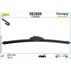 Tergicristalli VALEO CANOPY 583906 450 mm, Spazzole flat blade, con spoiler, 18 Pollici