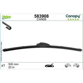 Tergicristalli VALEO CANOPY 583908 500 mm, Spazzole flat blade, con spoiler, 20 Pollici