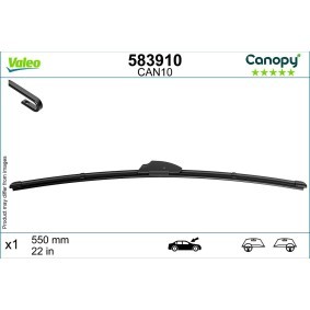 Tergicristalli VALEO CANOPY 583910 550 mm, Spazzole flat blade, con spoiler, 22 Pollici